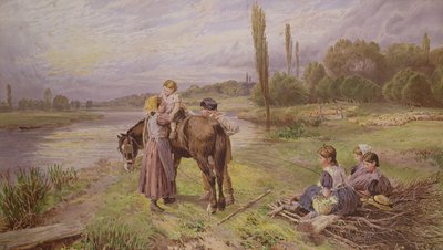 Der Ritt auf dem Pony, 19. Jahrhundert von Myles Birket Foster